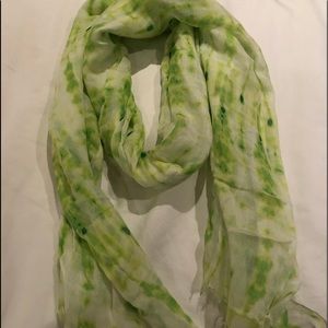 tie dye lime green scarf